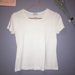 LOFT White Teardrop Tee